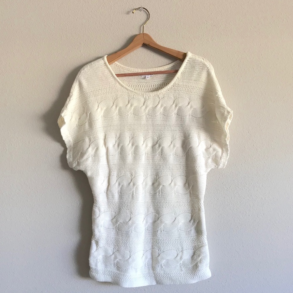 Cable Knit Tunic Length Sweater
